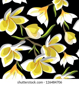 Floral seamless pattern with flowers, hand-drawing. Vector illustration.