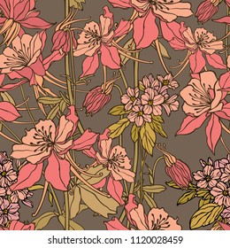 Floral seamless pattern. Flowers illustration