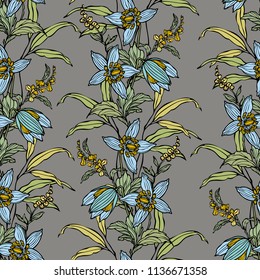 Floral seamless pattern. Flowers illustration