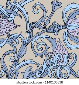Floral seamless pattern. Flowers illustration
