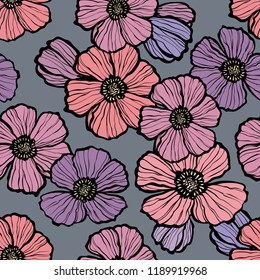 Floral seamless pattern. Flowers illustration