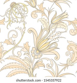 Floral seamless pattern. Flowers illustration