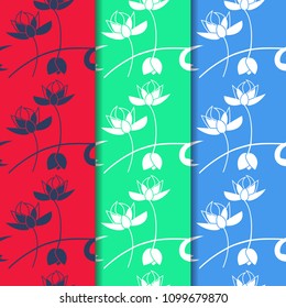 floral seamless pattern with flowers and leaves