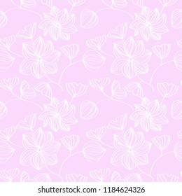 floral seamless pattern with flowers and leaves