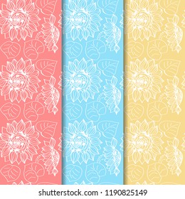 floral seamless pattern with flowers and leaves