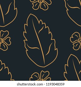 floral seamless pattern with flowers and leaves