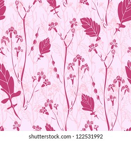 Floral seamless pattern with flowers and leaves