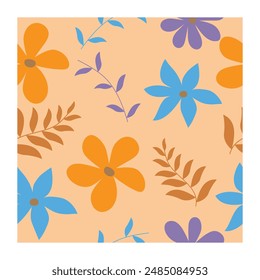 Floral seamless pattern. Seamless pattern with flowers and leaves.