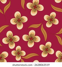 Floral seamless pattern with flowers and leaves on dark blue background.Oriental vector damask pattern with decorative ornament. Talavera pottery