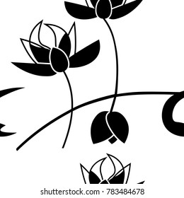 floral seamless pattern with flowers and leaves