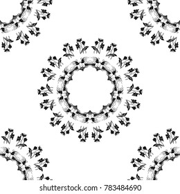 floral seamless pattern with flowers and leaves