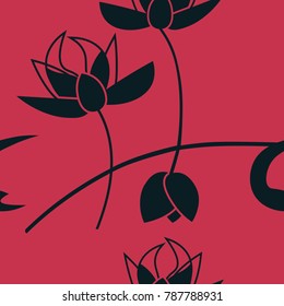 floral seamless pattern with flowers and leaves