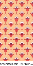 Floral seamless pattern with flowers. Nordic style Vector illustration. Simple minimalistic style.
