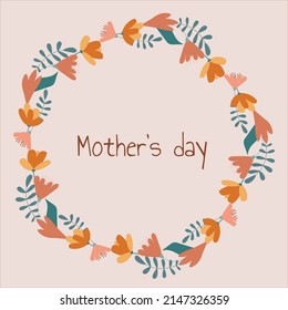 Floral seamless pattern with flowers and spring summer bouquet for mother's day card with text space. Botanical romantic vector design for paper and invitation