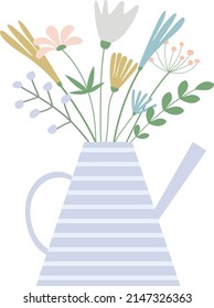 Floral sin fisuras con flores y ramo de verano de primavera. Diseño vectorial botánico romántico para el papel, la tela y la decoración interior