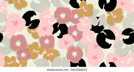Patrón floral sin fisuras con flores. Fondo de Vector, diseño, impresión