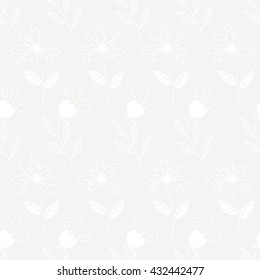 Floral seamless pattern with flowers. Vector illustration.