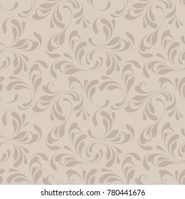 Floral seamless pattern. Flowery background for fabric, paper, wrapping and wallpapers. Beige color.