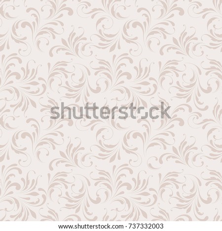 Floral seamless pattern. Flowery background for fabric, paper, wrapping and wallpapers. Beige color.