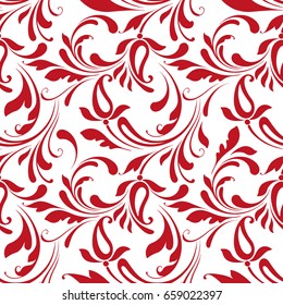 Floral seamless pattern. Flowery sample for fabric, wrapping, wallpaper and paper. Grass and flowers. Decorative design.