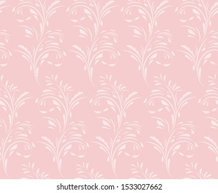 Floral seamless pattern. Flowery tile for fabric and paper. Fashionable design for textiles, papers and wallpapers. Pink background