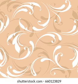 Floral seamless pattern. Flowery tile for fabric and paper. Fashionable design for textiles, papers and Wallpapers. Beige color.