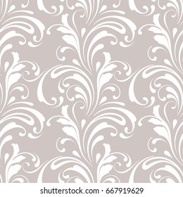 Floral seamless pattern. Flowery tile for fabric and paper. Fashionable design for textiles, papers and Wallpapers. Beige color.  