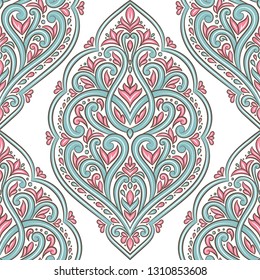 Floral seamless pattern. Folk ornament vector, vintage elements. Traditional, Turkish, Indian motifs. Great for fabric and textile, wallpaper, packaging or any desired idea.