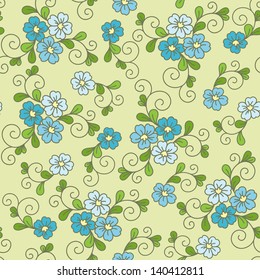 Floral seamless pattern with forget-me-not