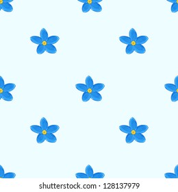 Floral Seamless Pattern. Forget-me-not Print Design. Flowers on Blue Background. Good For Web, Textile, wrapping or digital paper.
