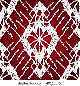 Floral seamless pattern with a fringe border knitted or woven macrame in boho style