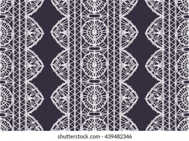 Patrón floral sin fisuras con un borde de flecos de punto o tejido macrame en estilo boho, patrón oriental, patrón bohemio, estilo bohemio, estilo boho, tejido, patrón de ganchillo.