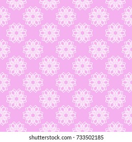Floral seamless pattern. Fuchsia background with flower elements for wallpapers and textile