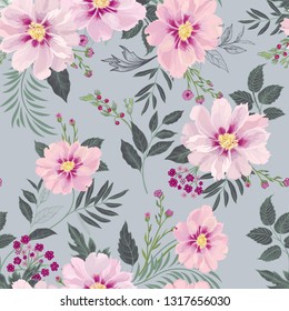 Floral seamless pattern. Garden Flower summer background.