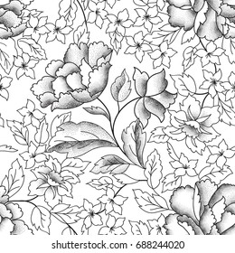 Floral seamless pattern. Garden Flower bouquet background. Spring nature decor