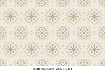 Floral seamless pattern. Gentle background with stylized flowers or snowflakes motifs in Scandinavian modern aesthetics for wallpaper, wrapping, fabrics 