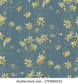 Patrón floral sin foco con flores suaves. Ornamento para cortinas de manteles Ropa de baño. Patrón vintage para envolver papel. Flores sin vectores. Colorida Moderna Rapport.