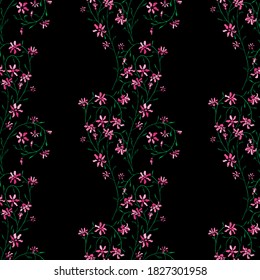Blumenmuster nahtlose Muster mit sanften Blumen. Ornament für Print-Vorhänge-Shirt. Modernes Muster für Papierumschlag. Vektornahtlose Blumen. Farbenfrohe, moderne Berichterstattung.