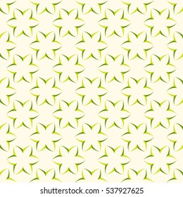 Floral seamless pattern with geometric flower shapes. Colored vector background.