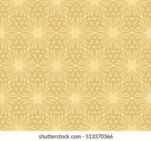 floral seamless pattern. geometrical ornament. vector illustration for design invitation, background, wallpaper. gold color