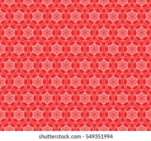 floral seamless pattern. geometrical ornament. vector illustration for design invitation, background, wallpaper. red color