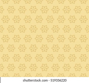 floral seamless pattern. Gold color. Vector. for holiday card, wedding invitation
