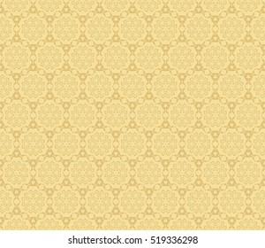 floral seamless pattern. Gold color. Vector. for holiday card, wedding invitation