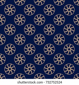 Floral seamless pattern. Golden blue wallpaper background