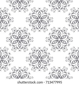Floral seamless pattern. Gray abstract background for wallpapers and fabrics. Vector illustration