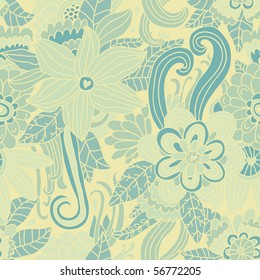 Patrón floral sin soldadura en verde