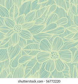 Patrón floral sin soldadura en verde