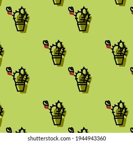 Floral seamless pattern. Green background and cover.