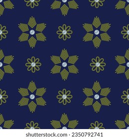 floral seamless pattern green blue
