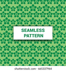 Floral Seamless Pattern of green flowers background design, ready to print vector